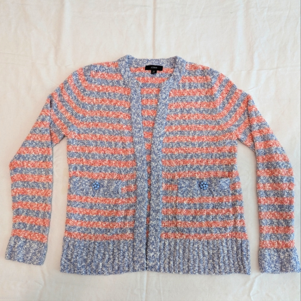 J Crew Striped Cardigan